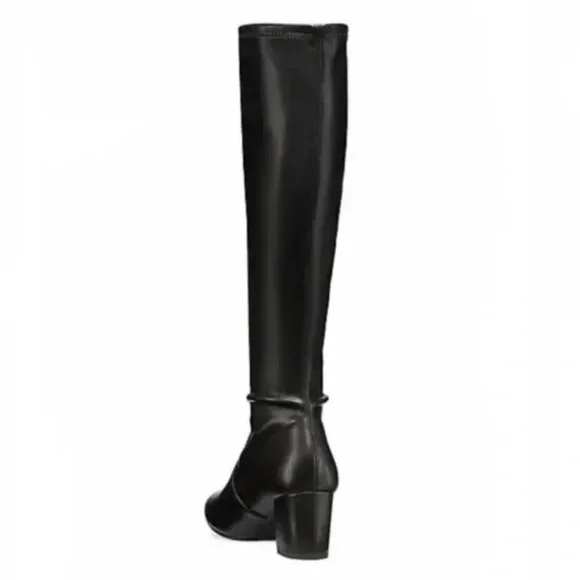 Stuart Weitzman Frannie 60 black leather Stretch knee-high boots Size 7